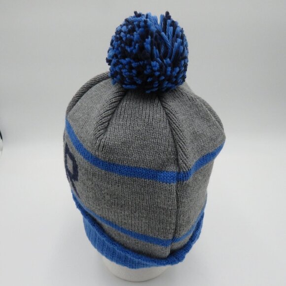 Oklahoma City Thunder Hat Cap Snap Back Blue Gray NBA Basketball Pom Beanie Mens - Picture 3 of 7